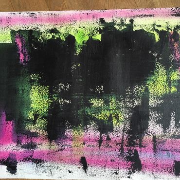 Color splash with green and red accents