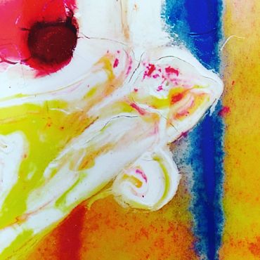 Yellow and orange vertical bands painting