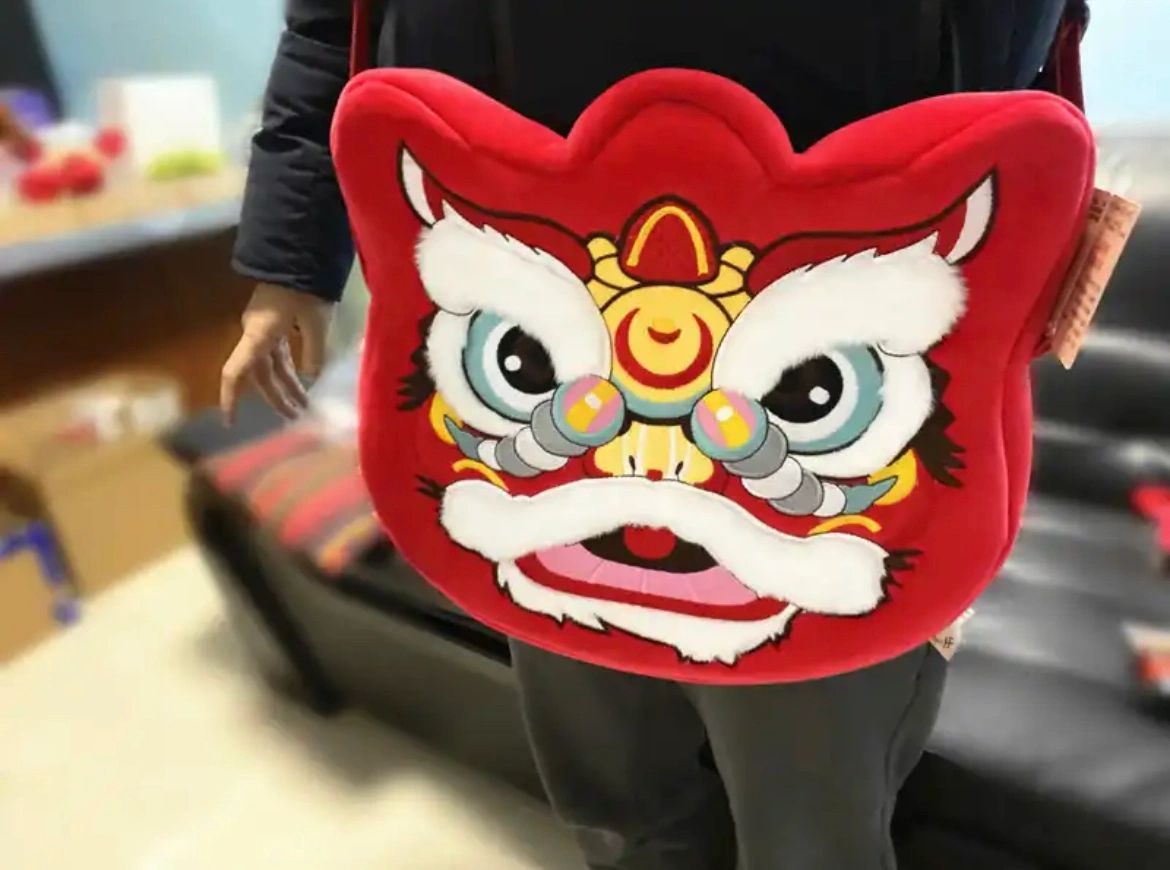 Little Boy Lion Dance Messenger Bag