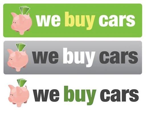 We buy cars text with piggy bank