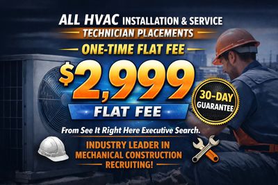 HVAC installation service offering a $2,999 flat fee with a 30-day guarantee.