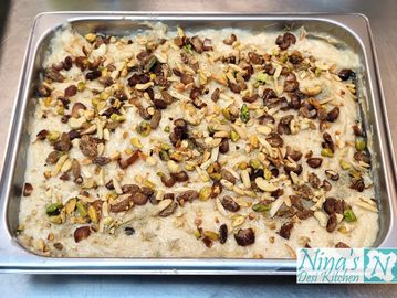 Sheer Khurma with nuts, dates, & raisins.