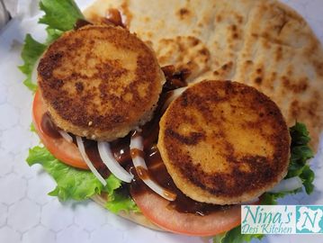 Potato Cutlets Naan Sandwich