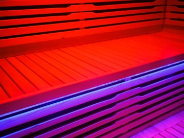 Infrared and redlight therapy sauna located at Studio Aligned, in Monticello NY.