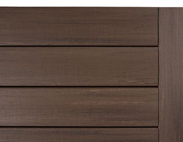 Close-up of brown wooden panels arranged horizontally.