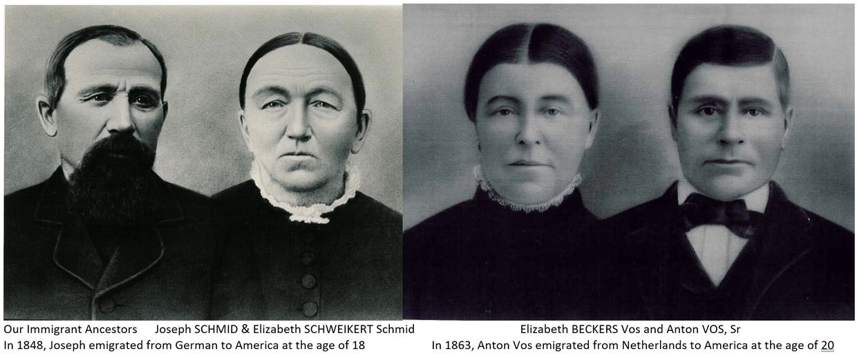 Our German & Dutch Ancestors     
Left:  SCHMID from Germany
Right: VOS from Netherlands