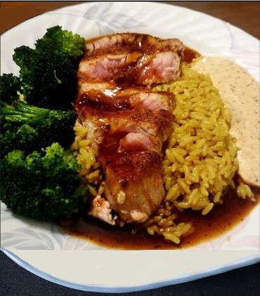 Tuna with Broccoli and Yellow Rice