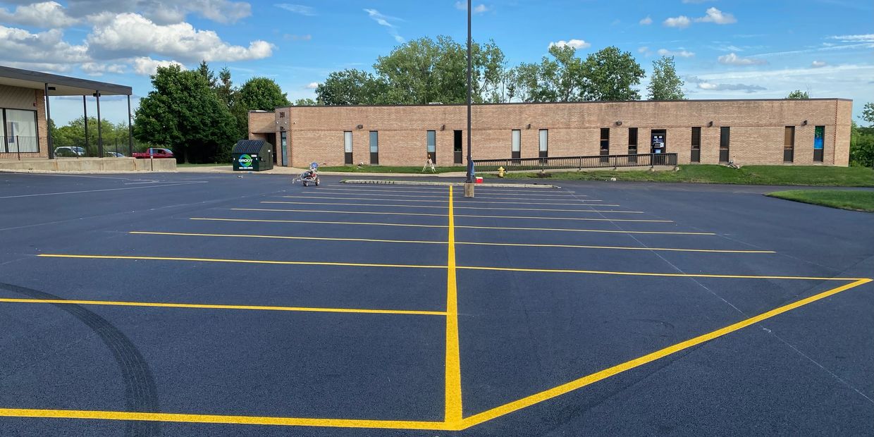 Parking lot new layout and line striping 