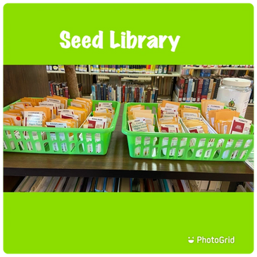 Our new Seed Library is stocked by the High Country Garden Club.  You can check out 5 seed packets p