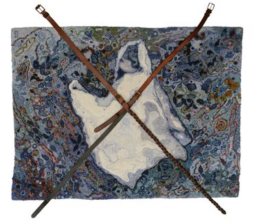 #When Will Enough Be Enough?
60" x 68", 2020
Hand-punched yarns made with recycled denim, wool, cott