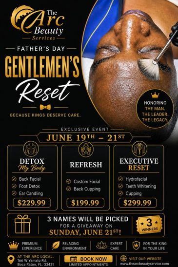 Father's Day Gentlemen's Reset event offering detox, refresh, and executive reset services.