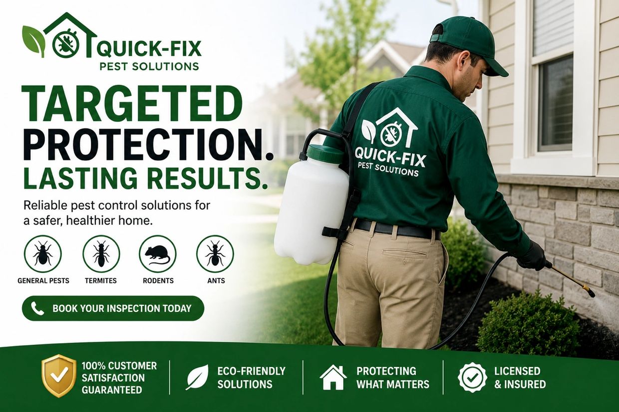 Pest control professional spraying around a home for effective pest management.