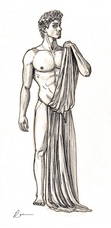 Handsome male figure sketch