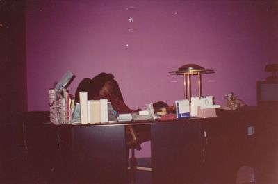 Arnetta, after a long day of working.
