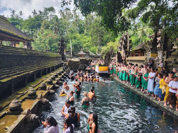 Relax in stunning infinity pools amidst rice terraces.