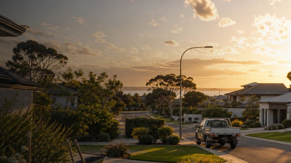 Landscaped suburban street and gardens across Perth's southern suburbs