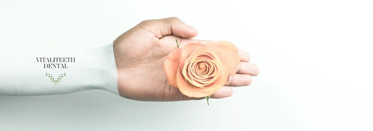 VitaliTeeth Dental compassionate care approach with gentle touch symbolism