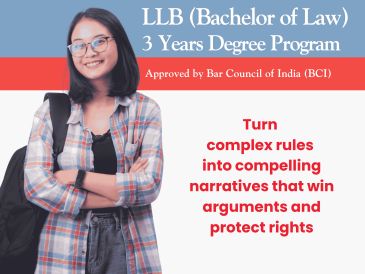 Advertisement for LLB 3-year degree program.