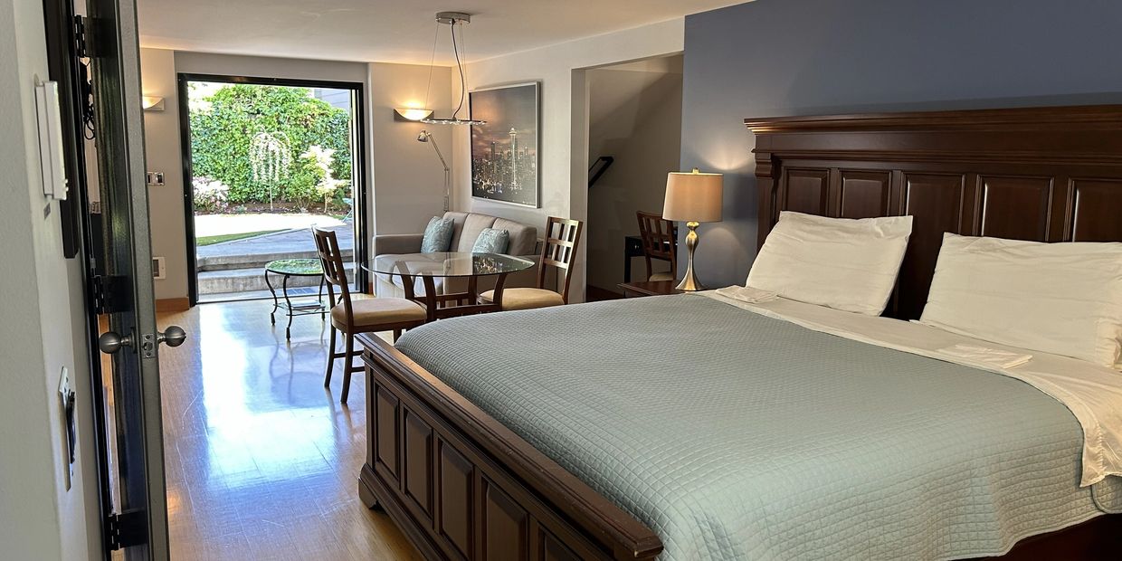 King bed with clean and modern setup