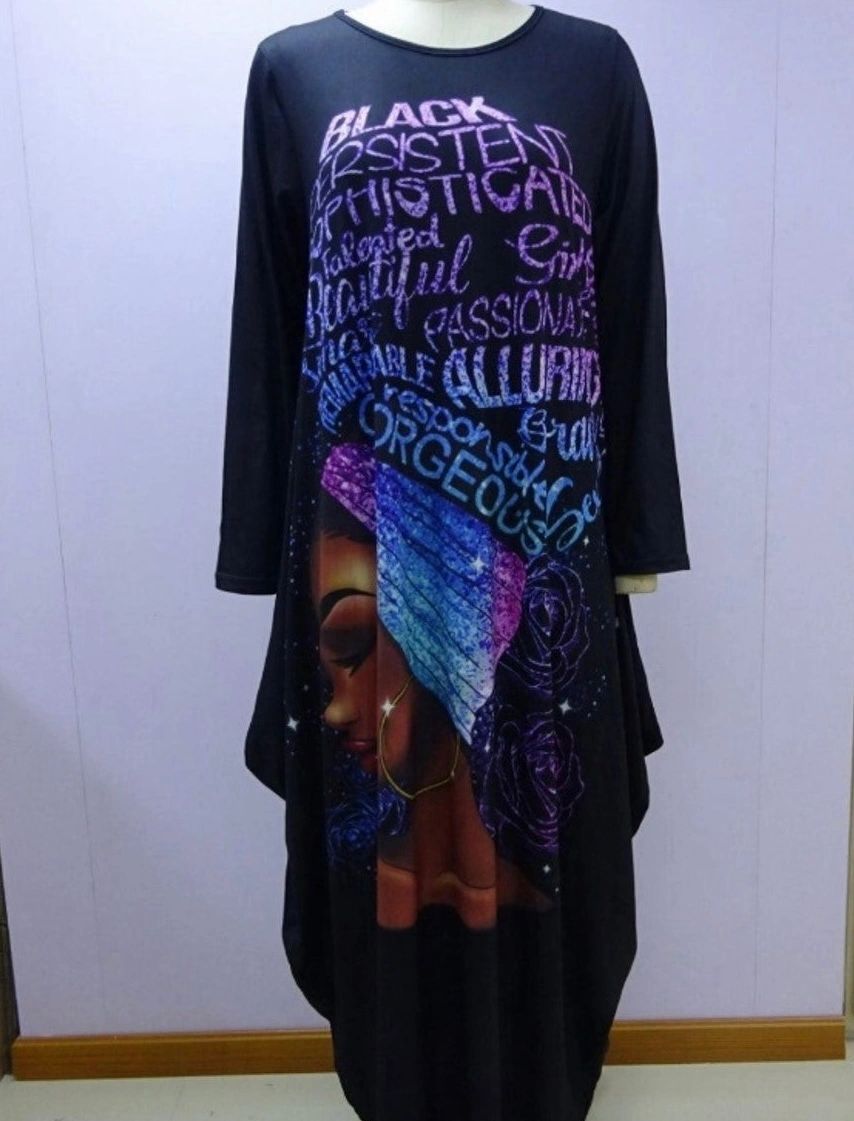 Face Print Maxi Dress- BP