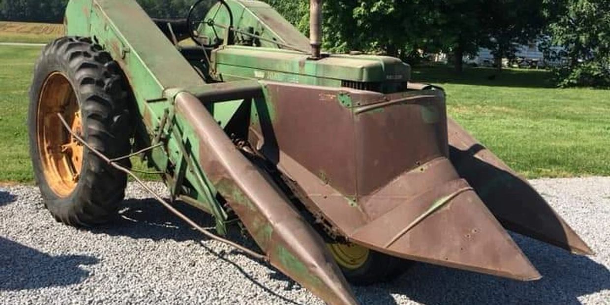 John Deere model 60 tractor and 227 2 row corn picker