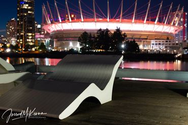 Nighttime in Olympic Village, Vancouver, BC, Canada