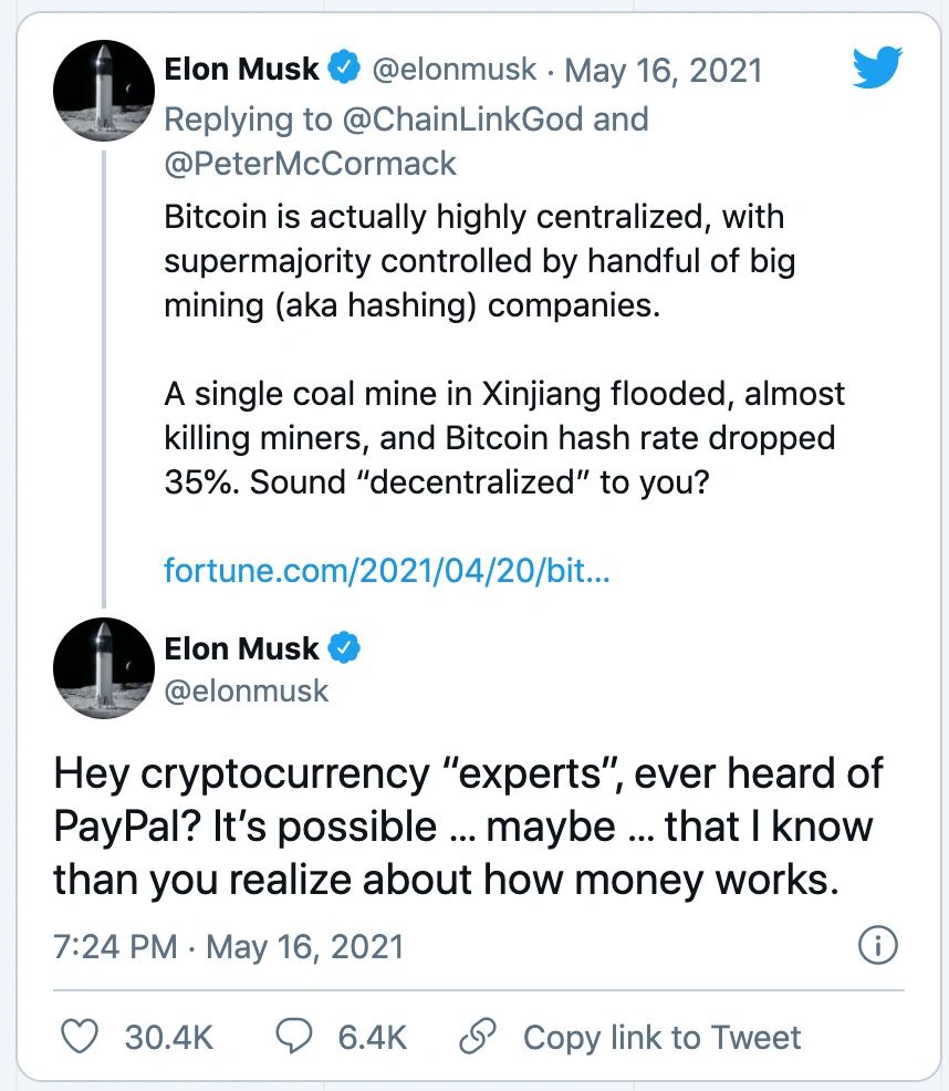 Did Elon Musk Just Suggest Tesla Is Dumping Its Bitcoin?