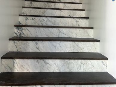 Calacatta Monet Marble Custom Stair Risers
