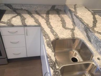 Cambria Summerhill Kitchen with 16 Gauge stainless steel under mount sink