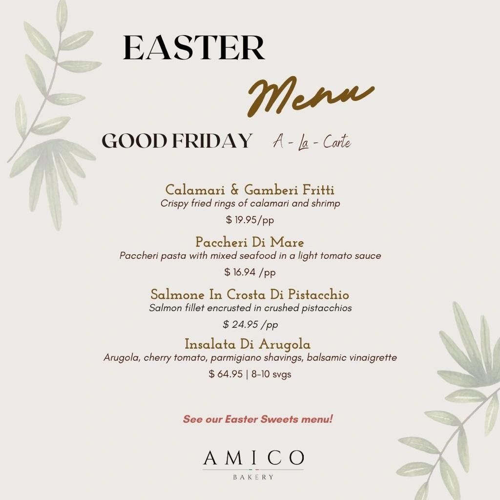 Menu di Pasqua per il Venerdì Santo con piatti di mare e insalata.