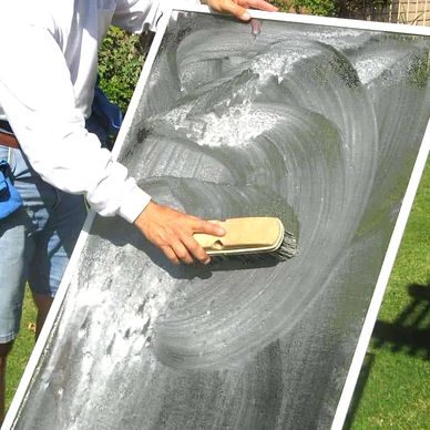 Screen cleaning as part of our residential window cleaning service in Kingston. 