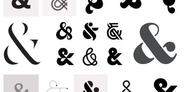 A visual collection of ampersands.