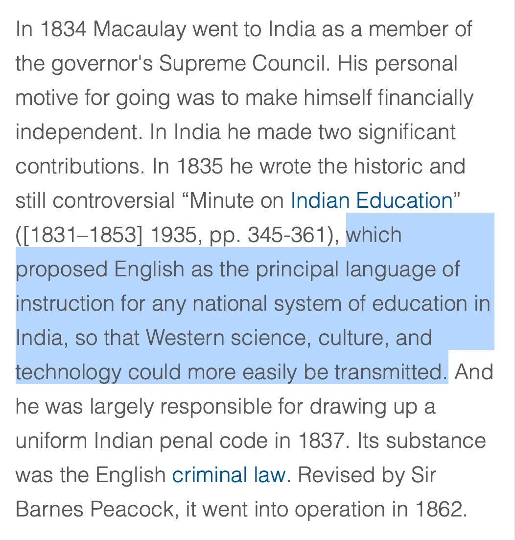 Macaulay's English and the Western Agenda of India Macaulay's English and the Western Agenda of India