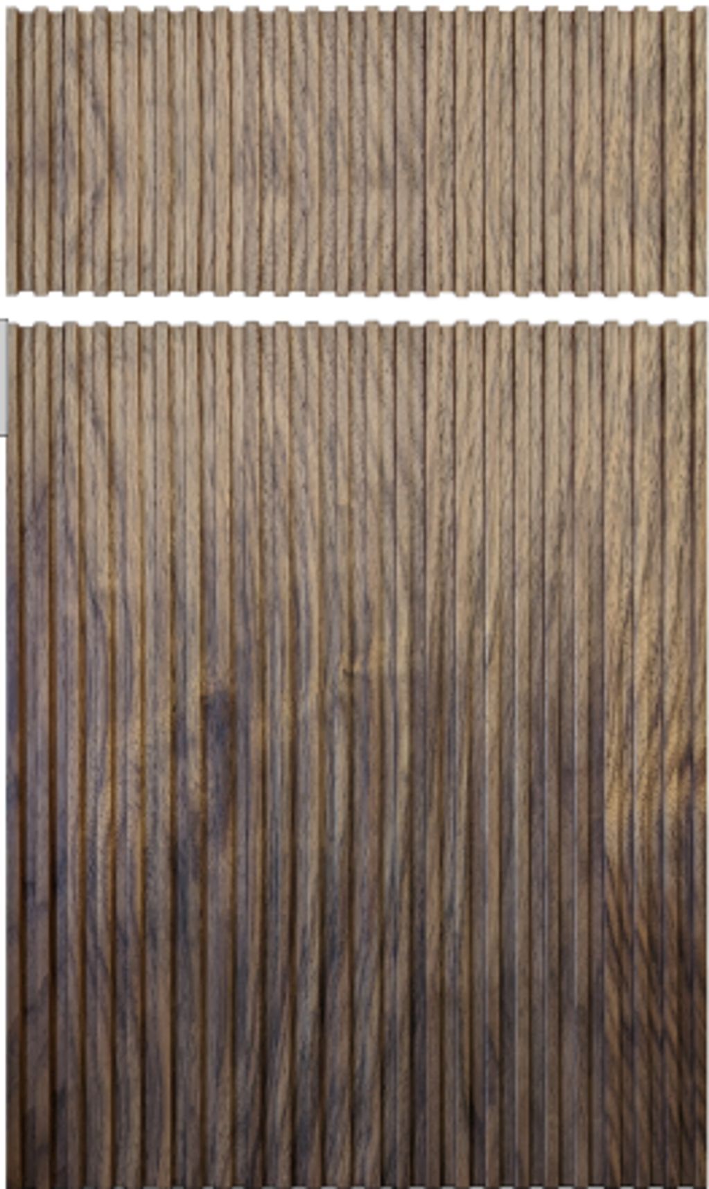 Vertical wooden slats with a gap forming the number 11.