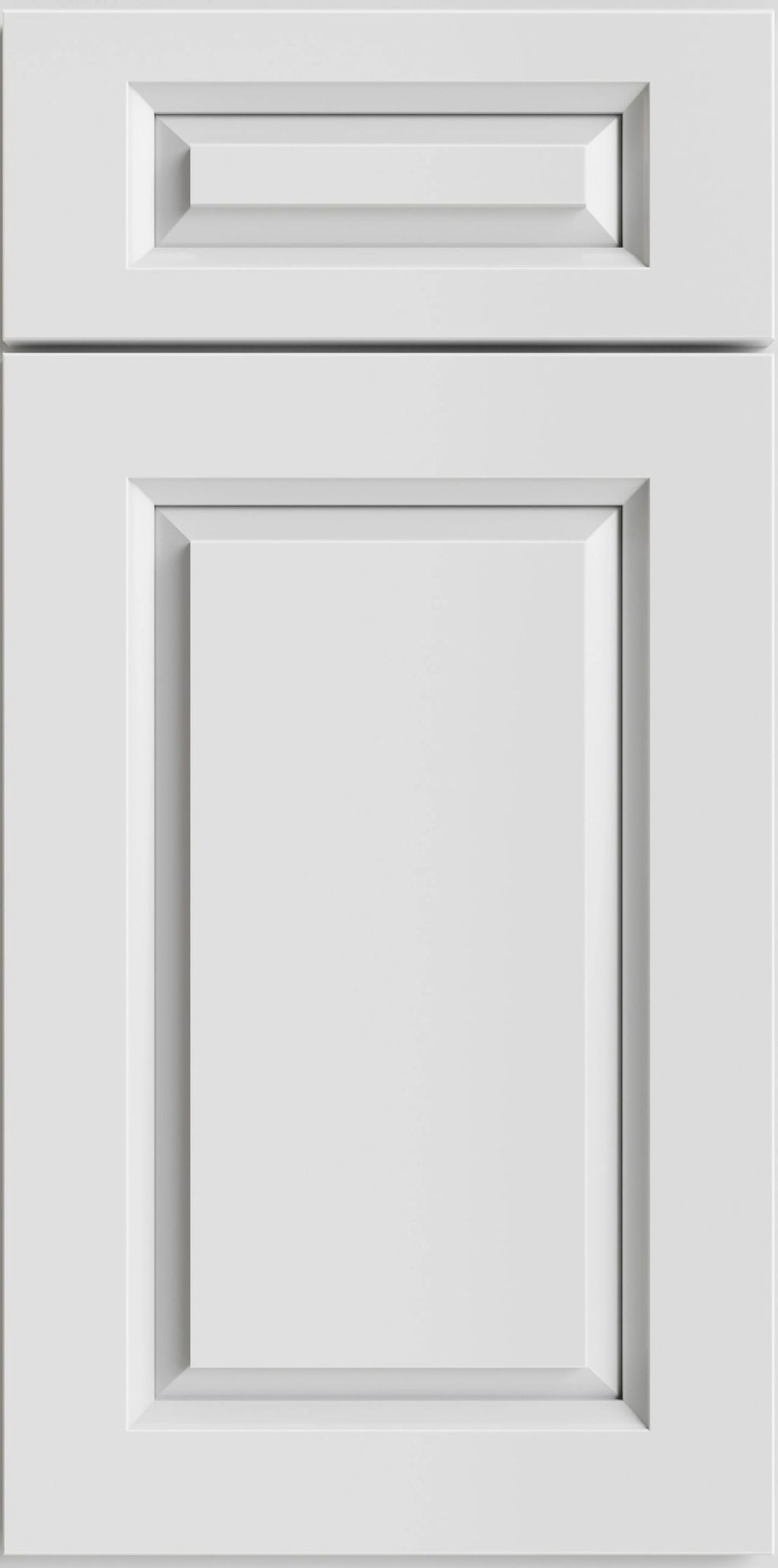 White cabinet door with raised panel design.