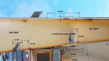 Bulk Carrier Crane Boom Dent Damages Measurement