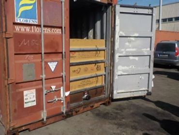 Container with damaged cargo Inspection