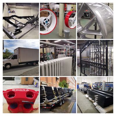 Powder Coating, Frames, Wheels, Gates, Fences, Motorcycle Parts, Car Parts, Pickup & Delivery.  