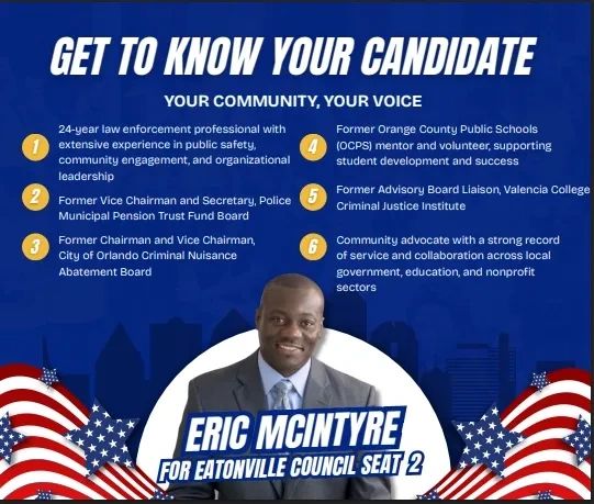 Eric McIntyre for Council Seat 2 Eatonville - Experienced public servant. Serving the community.