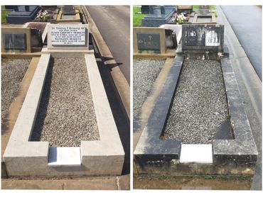 Full monument cleaning and restoration of Lead Lettering.