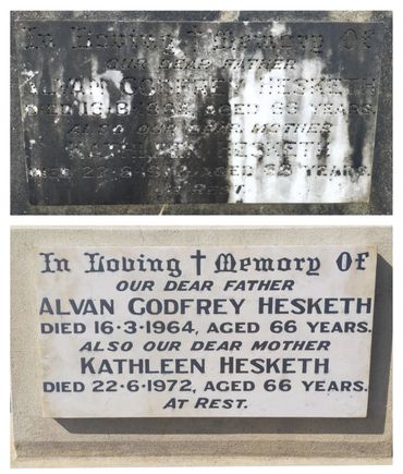 Lead Lettering Restoration and cleaning.