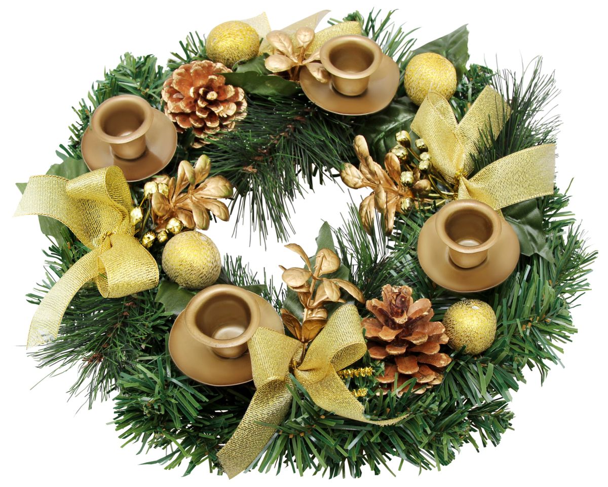 Traditional Christmas Advent Wreath. For Advent Calendar Season Candle  Holder -Centerpiece Décor – Advent Wreaths Ring Candle