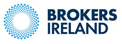 Logo of Brokers Ireland featuring blue dots in a circular pattern.