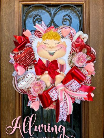 Valentines Wreath, Happy Valentines Day Wreath, Heart Wreath, Valentines  Decor, Valentines Day, Love Wreath, Ragbow Wreath, Valentines