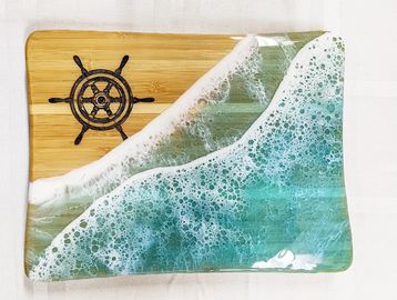 Sea Lion Studio Ocean Wave Bamboo Cutting Board, Large, Mermaid Tail – The  Barrington Garage