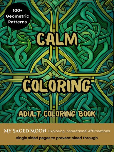 calm adult coloring book green Celtic knot design