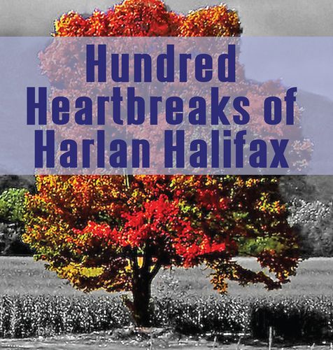 Hundred Heartbreaks of Harlan Halifax, the book cover of Nicholas Denmon's newest novel. 