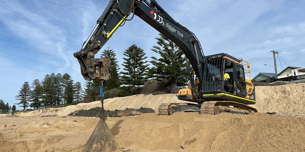 emergency coastal rock bag install