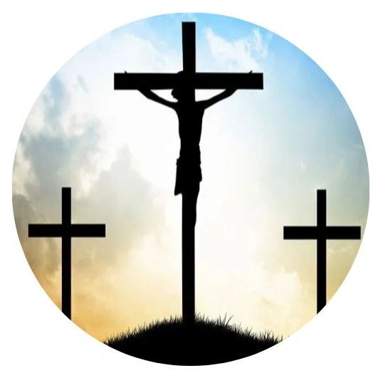 three crosses with blue sky