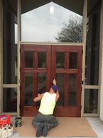 Custom wood or storefront style exterior doors, replacement of interior doors, windows